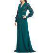 画像1: Tadashi Shoji  タダシショージ    FATMA CRISSCROSS DRAPED GOWN 　グリーン系 (1)