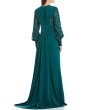 画像2: Tadashi Shoji  タダシショージ    FATMA CRISSCROSS DRAPED GOWN 　グリーン系 (2)