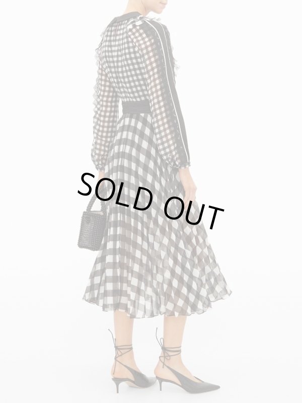 画像3: 【森七菜さんご着用】Self Portrait　セルフポートレート　ギンガムシフォンドレス (3)