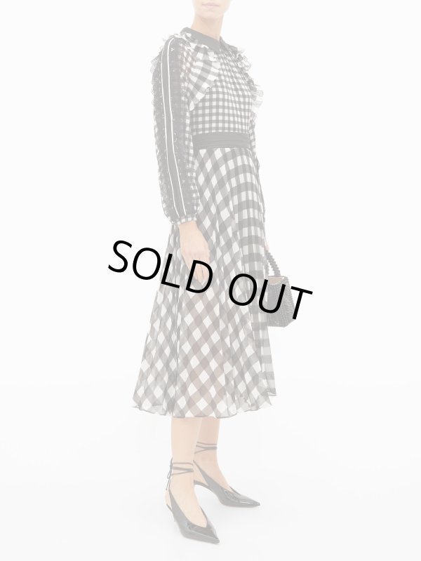 画像1: 【森七菜さんご着用】Self Portrait　セルフポートレート　ギンガムシフォンドレス (1)