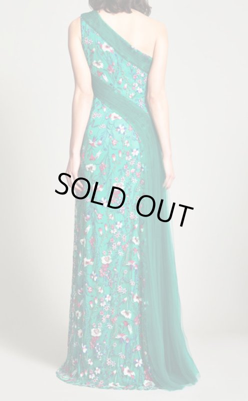 画像2: 限定セール！【アンミカさん愛用】Tadashi Shoji  タダシショージ  WAKANA WRAPPED TULLE GOWN グリーン系 (2)