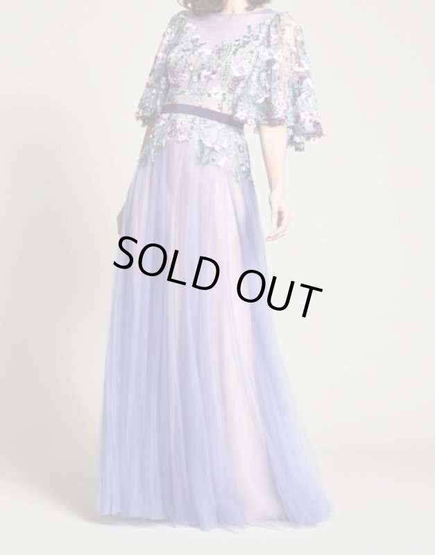 画像1: Tadashi Shoji  タダシショージ   KIYOMI ENCHANTING EMBROIDERED GOWN 　パープル系　 (1)