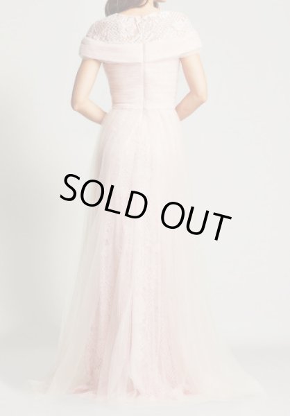画像2: Tadashi Shoji  タダシショージ  KAYDA CROSSED TULLE GOWN ピンク系　 (2)