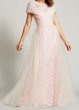 画像1: Tadashi Shoji  タダシショージ  KAYDA CROSSED TULLE GOWN ピンク系　 (1)