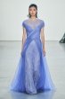 画像1: Tadashi Shoji  タダシショージ  KAYDA CROSSED TULLE GOWN ブルー、パープル系　 (1)