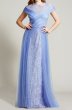 画像2: Tadashi Shoji  タダシショージ  KAYDA CROSSED TULLE GOWN ブルー、パープル系　 (2)