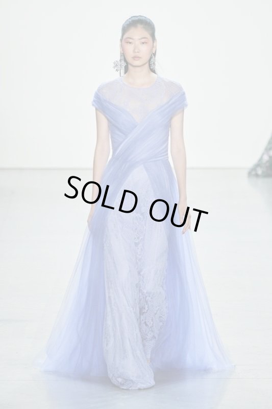 画像3: Tadashi Shoji  タダシショージ  KAYDA CROSSED TULLE GOWN ピンク系　 (3)