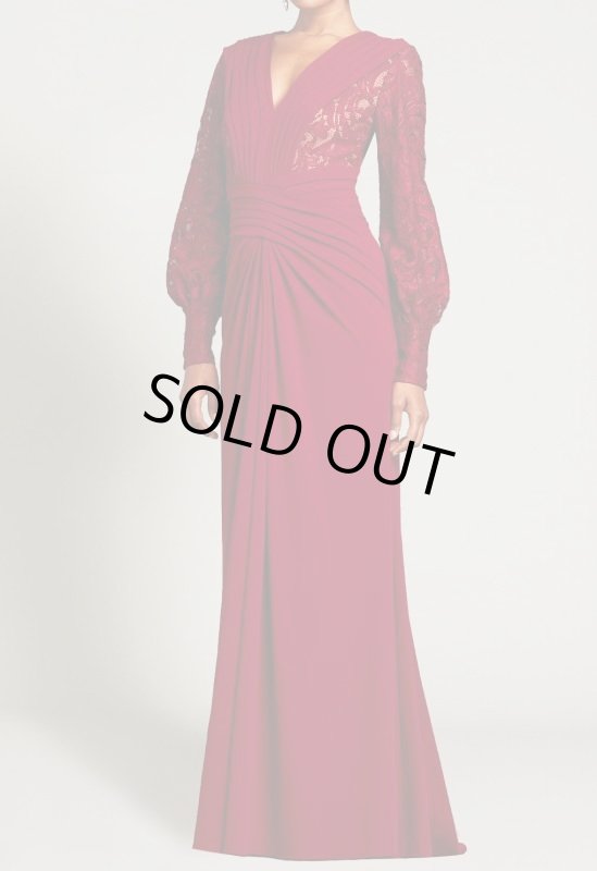 画像1: 再販売！【アンミカさん愛用】Tadashi Shoji  タダシショージ    FATMA CRISSCROSS DRAPED GOWN 　レッド系 (1)