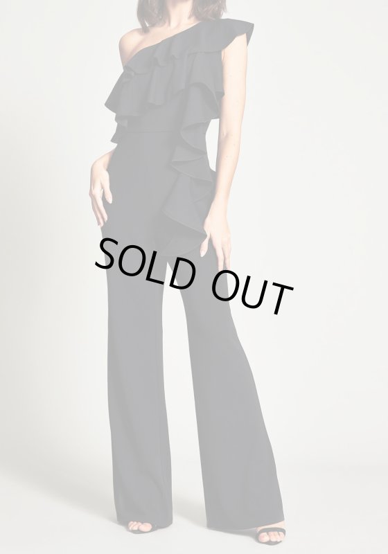 画像1: Tadashi Shoji  タダシショージ カラーブロックジャンプスーツ　ブラック (1)