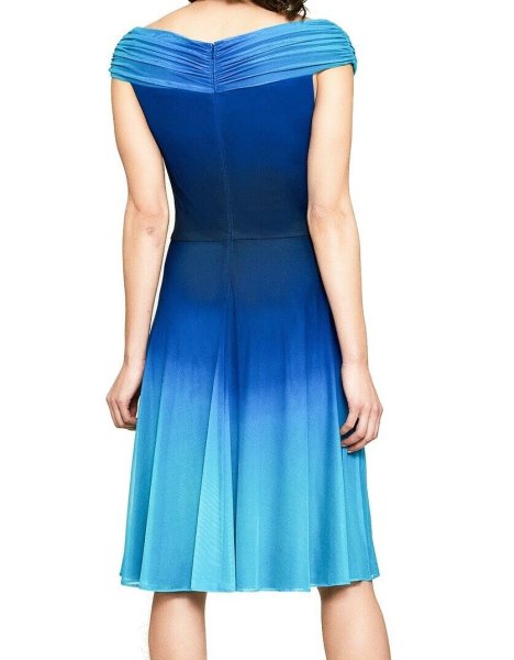 画像2: Tadashi Shoji タダシショージ  グラデーションドレス ブルー系 (2)