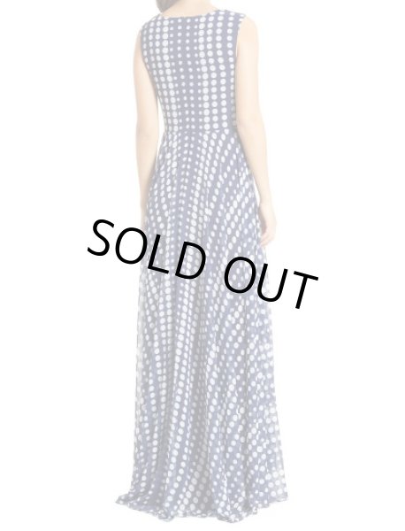 画像2: セール!Tadashi Shoji タダシショージ LUCINI  Mix Dot Print Sleeveless Chiffon Gown ネイビー、ホワイト (2)