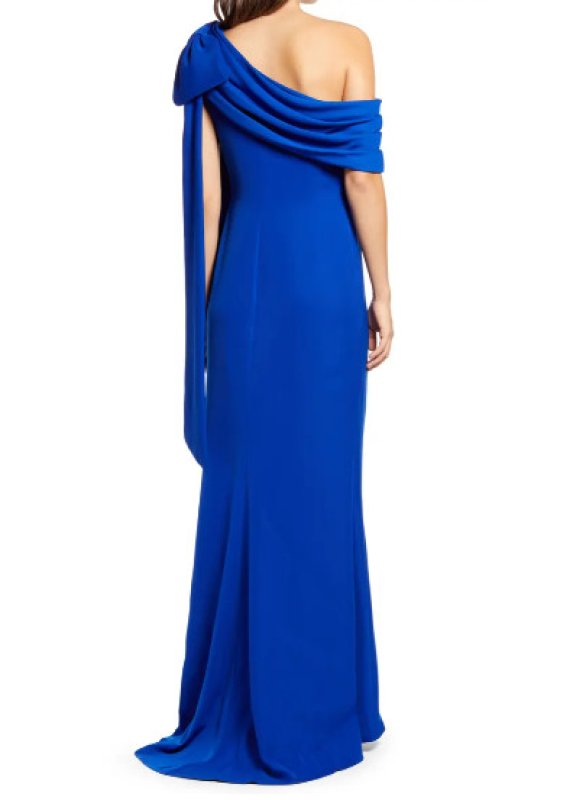 画像2: Tadashi Shoji タダシショージ   ワンショルダー Gown  ブルー系 (2)