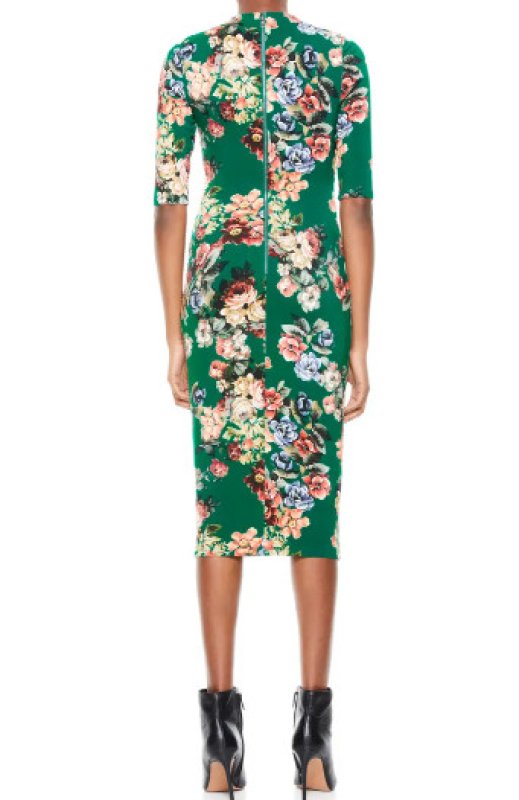 画像2: 【 ドラマ使用】Alice + Olivia アリスアンドオリビア　 Delora Fitted Mock-Neck dress   　Cloud Dancer Dark Teal (2)