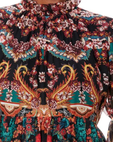 画像2: 【ケリークラークソン着用】Alice + Olivia アリスアンドオリビア  Marella Mockneck Paisley Shift Dress (2)