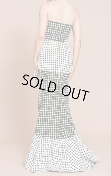 画像2: セール!【アンミカさん着用】Tadashi Shoji  タダシショージ  Graham Jacquard Draped Gown ブラック、ホワイト系 (2)