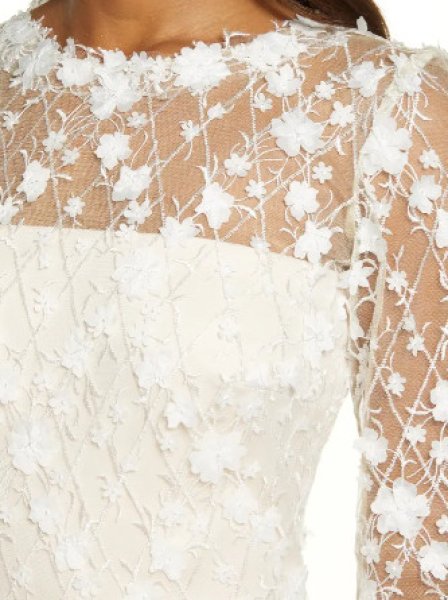 画像3: Tadashi Shoji タダシショージ 3D Flowers Lace Dress ホワイト系 (3)