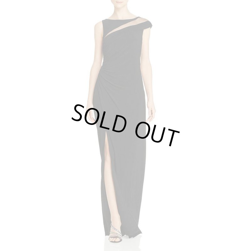 画像1: Adrianna Papell アドリアナパペル 　ブラックスリットイブニングドレス  05241 (1)