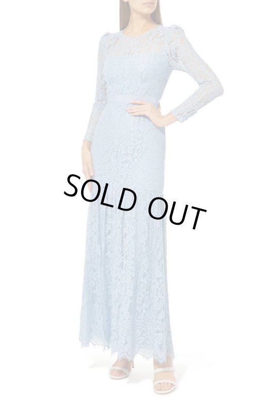 画像1: 再販売！【Sweet掲載、新木優子さん着用】Self Portrait　セルフポートレート　Blue Fine Corded Lace Maxi Dress (1)