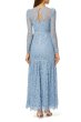 画像2: 再販売！【Sweet掲載、新木優子さん着用】Self Portrait　セルフポートレート　Blue Fine Corded Lace Maxi Dress (2)