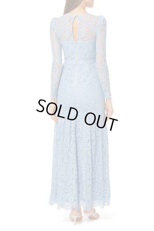 画像2: 再販売！【Sweet掲載、新木優子さん着用】Self Portrait　セルフポートレート　Blue Fine Corded Lace Maxi Dress (2)