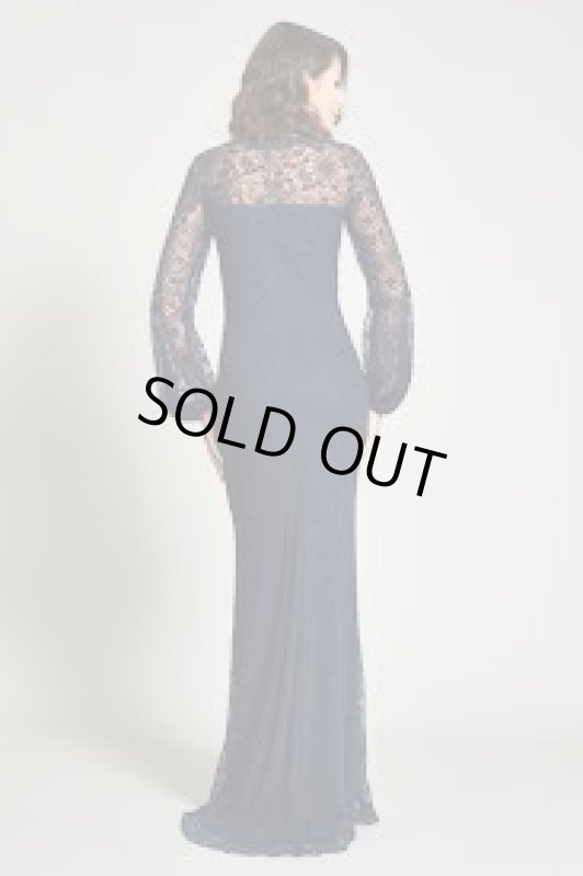 画像2: 再販売！Tadashi Shoji タダシショージ   Neriah gown ネイビー系 (2)