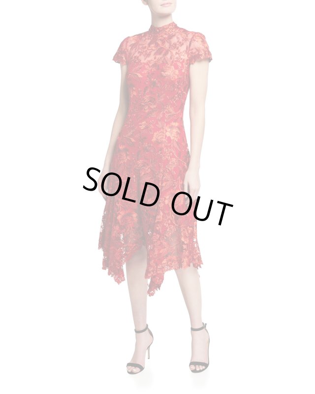 画像2: Tadashi Shoji  タダシショージ  Aydar Handkerchief Dress レッド系 (2)