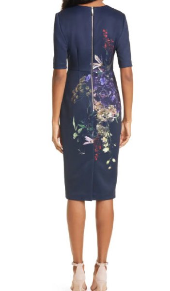 TED BAKER テッドベイカー　幾何学模様 タイトフィットドレス　ワンピース TED BAKER テッドベイカー 幾何学模様 タイトフィットドレス