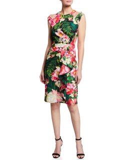 ★新作♪★TADASHI SHOJI 花柄シフォンドレス★ Brette-Floral-Print-Tassel-Fringe-Midi-Dress | Tadashi Shoji