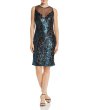 画像1: Tadashi Shoji タダシショージ   Valentina Sleeveless Sequin Dress  ブルー、グリーン系 (1)