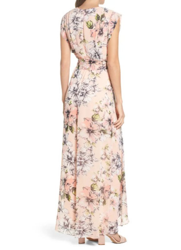 画像2: Eliza J 　花柄ラッフルハイローマキシドレス (2)