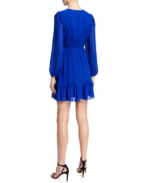 画像2: 【ドラマ使用】Milly ミリー　Jackie Blouson-Sleeve Chiffon Dress (2)