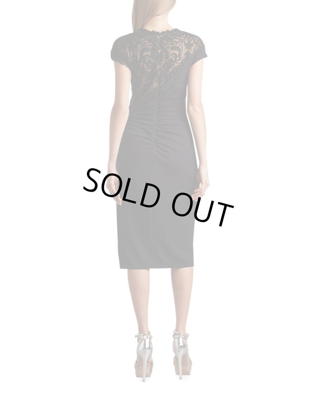 画像2: Tadashi Shoji  タダシショージ 　ARUN EMBROIDERED TULLE & CREPE DRESS　ブラック (2)