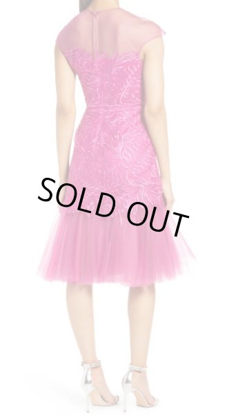 画像2: Tadashi Shoji タダシショージ   DAGNY TULLE EMBROIDERED DRESS ピンク系 (2)