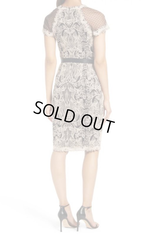 画像2: Tadashi Shoji  タダシショージ　NEWTON LACE & NEOPRENE DRESS　ブラック、ベージュ系 (2)