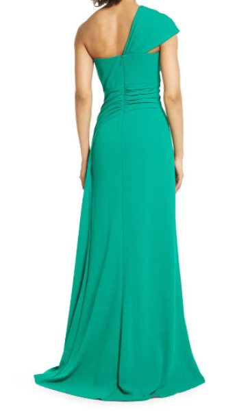 画像2: Tadashi Shoji タダシショージ   AYELET ワンショルダーGown グリーン (2)