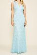 画像1: Tadashi Shoji タダシショージ Caron Sleeveless Corded Lace Gown  ブルー系 (1)