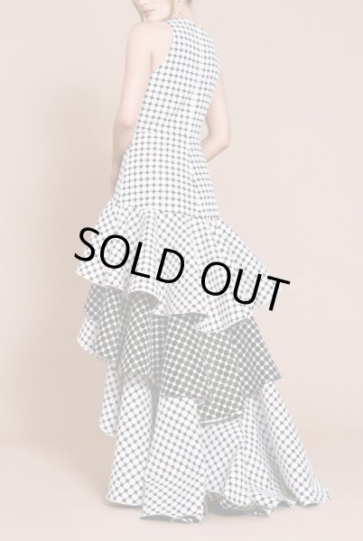 画像2: セール！Tadashi Shoji  タダシショージ 　BRILL HIGH-LOW JACQUARD DRESS ブラック、ホワイト系 (2)
