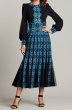 画像1: 【リコカツ、大野いとさん着用】Tadashi Shoji タダシショージ  Murat Midi Dress　ブラック、ブルー系 (1)