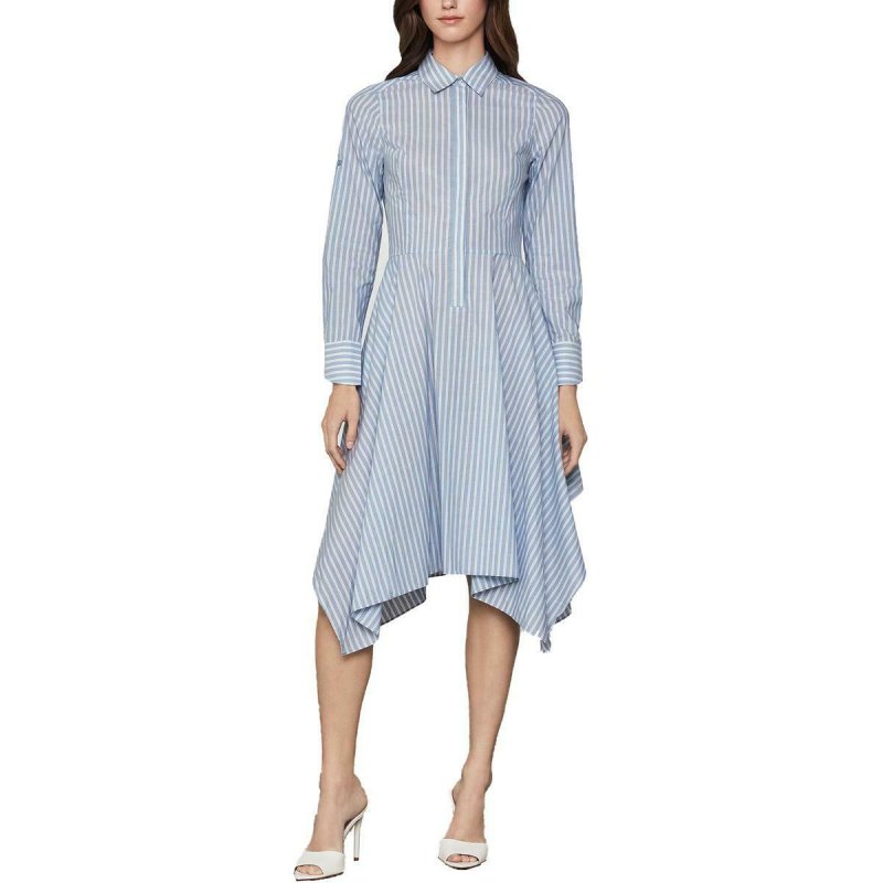 画像1: BCBGMAXAZRIA　Poplin Striped Handkerchief Hem Shirtdress (1)