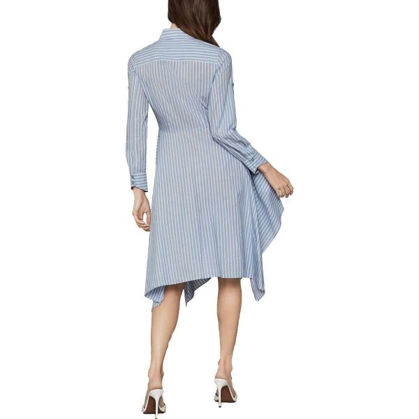 画像2: BCBGMAXAZRIA Poplin Striped Handkerchief Hem Shirtdress (2)