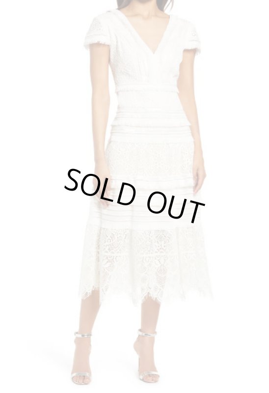 画像1: Tadashi Shoji タダシショージ   Nisa Lace Midi Dress ホワイト系 (1)