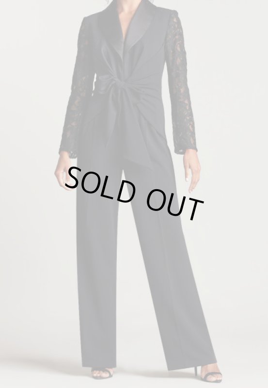 画像1: Tadashi Shoji  タダシショージ    DURU TIE SASH TUXEDO ジャンプスーツ　ブラック (1)