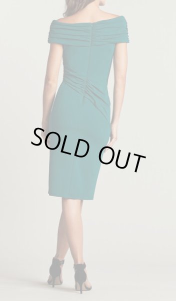 画像2: Tadashi Shoji タダシショージ   BATU DRAPED ROSE DRESS グリーン (2)