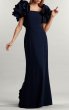 画像1: セール！Tadashi Shoji  タダシショージ  SERENAY  ラッフルタフタGOWN ネイビー (1)