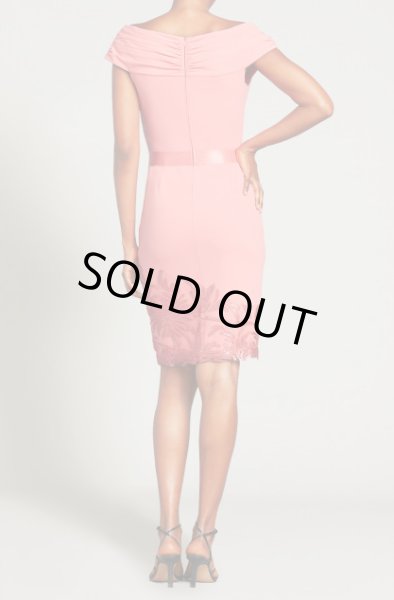 画像2: セール!Tadashi Shoji  タダシショージ Kumi Crisscross Bodice Dress ピンク (2)