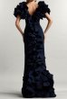 画像2: セール！Tadashi Shoji  タダシショージ  SERENAY  ラッフルタフタGOWN ネイビー (2)