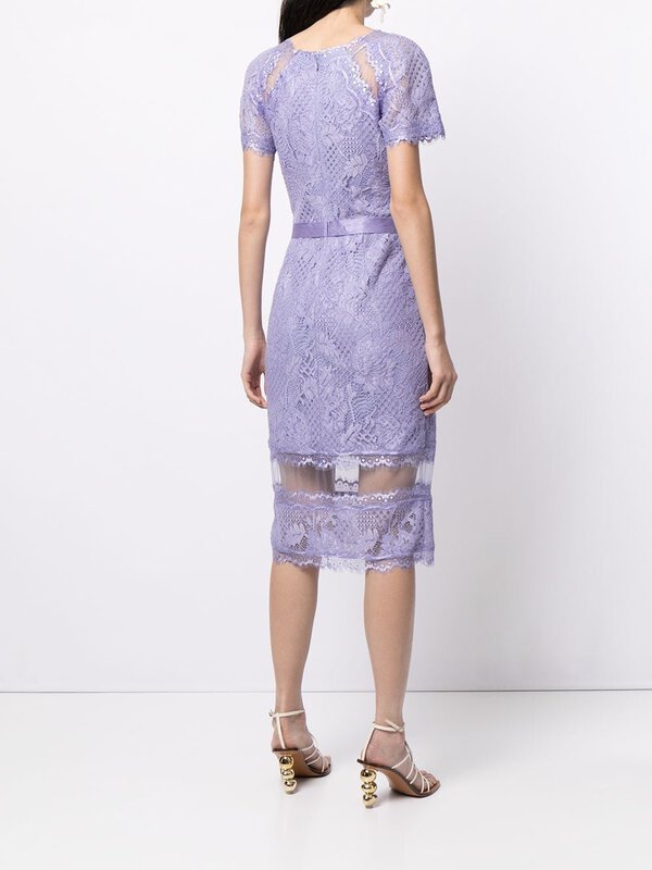 画像2: Tadashi Shoji  タダシショージ  SATOMI LACE DRESS パープル系　 (2)