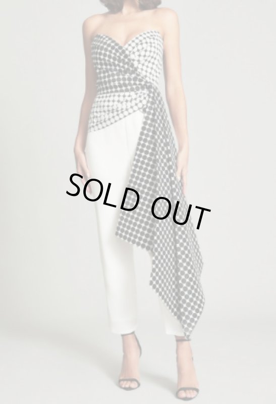 画像1: セール！Tadashi Shoji  タダシショージ 　JUNKO ジャンプスーツ　 ブラック、ホワイト系 (1)