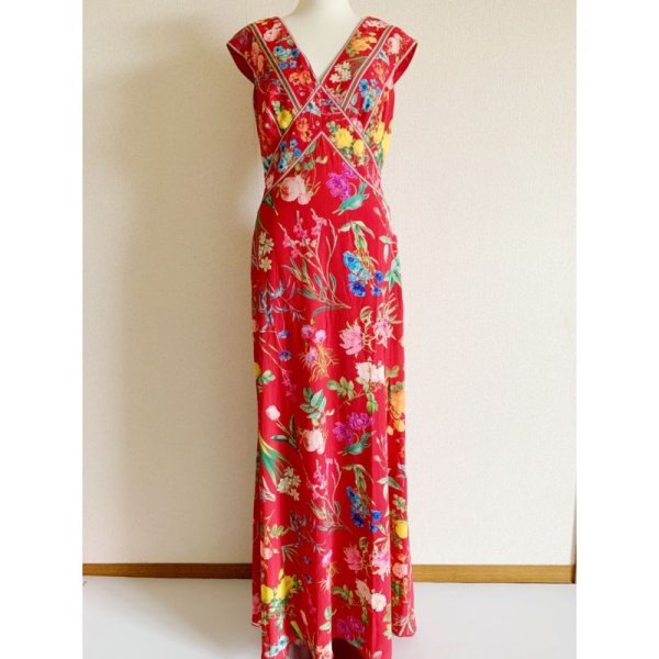 画像3: Tadashi Shoji タダシショージ Floral-Print Floor-Length Dress レッド系 (3)