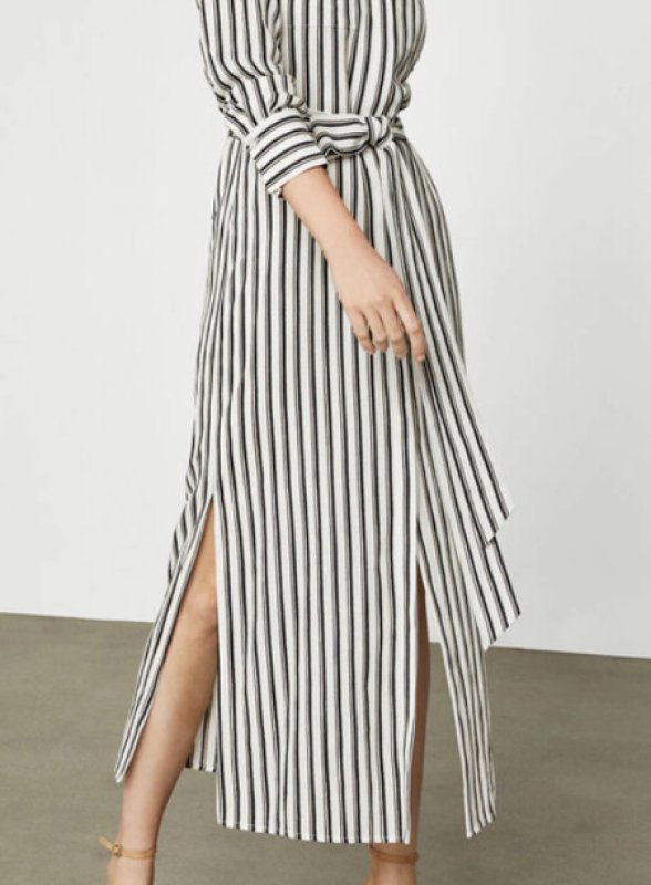 画像3: BCBGMAXAZRIA　ストライプロングスリーブシャツドレス  04223 (3)